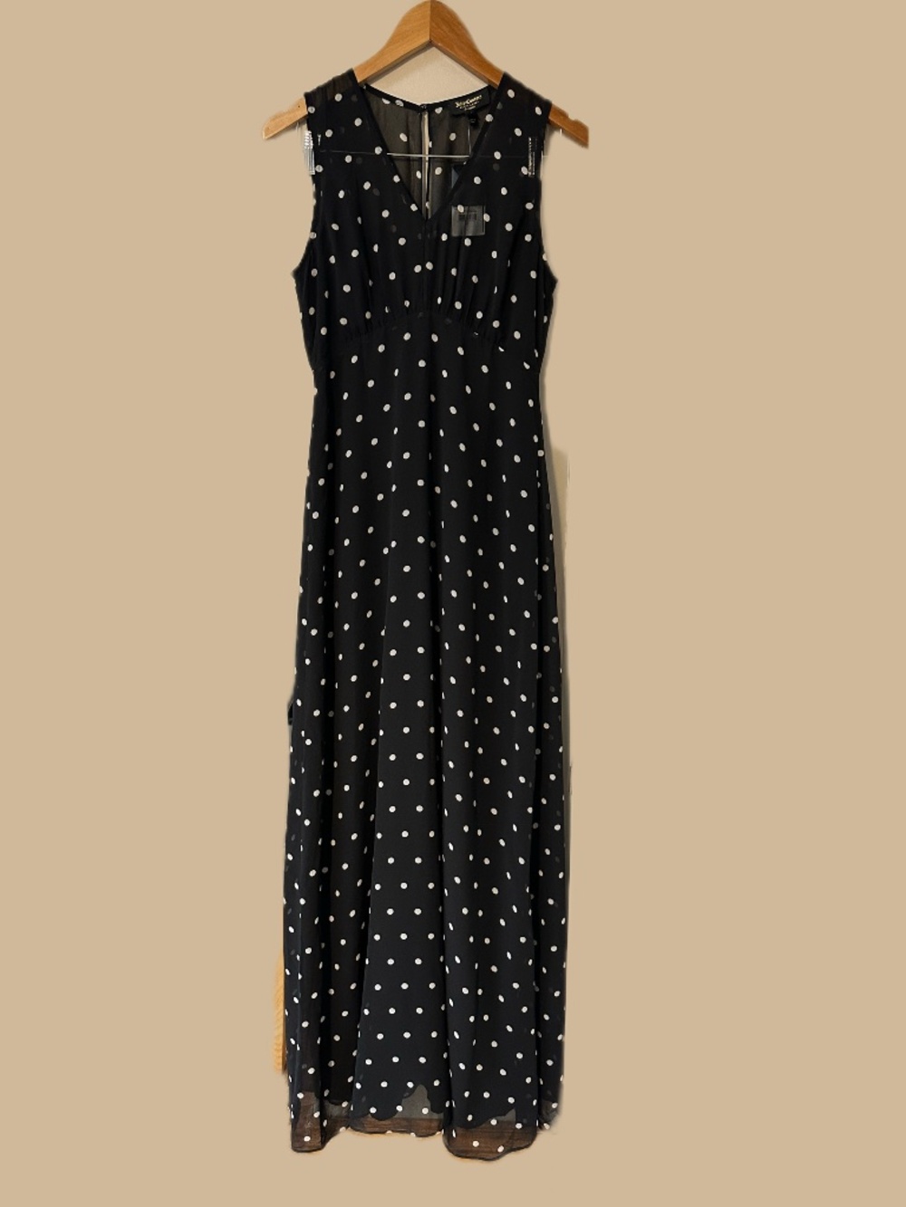 NWT Juicy Couture Black Polka Dot Maxi Dress Black Label Size 2 Graduation Party